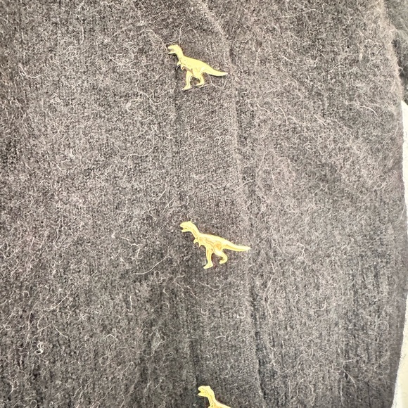 & Other Stories Black Cardigan with Gold Dinosaur Buttons - Picture 5 of 10